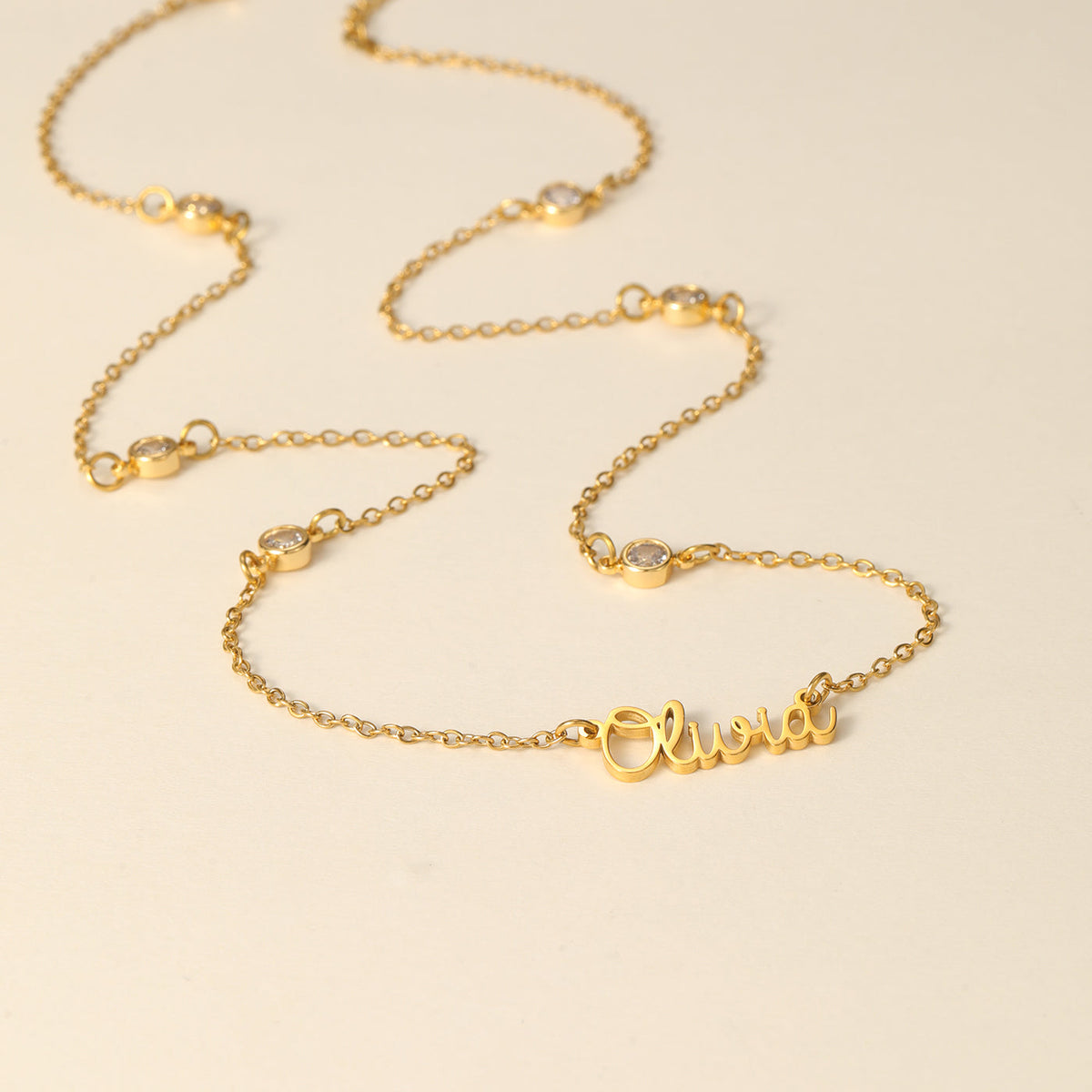 Kids Crystals Name Necklace