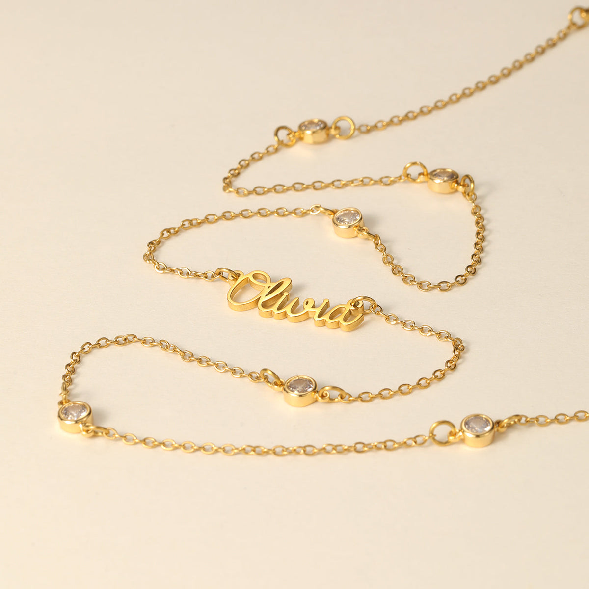Kids Crystals Name Necklace