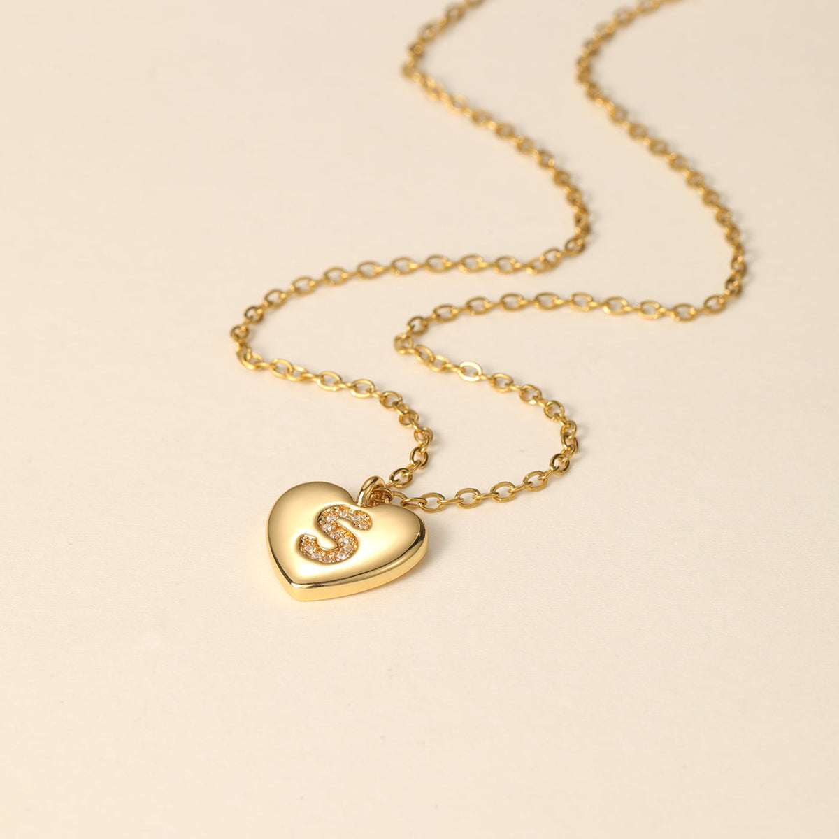 Kids Heart Initial Pendant Necklace