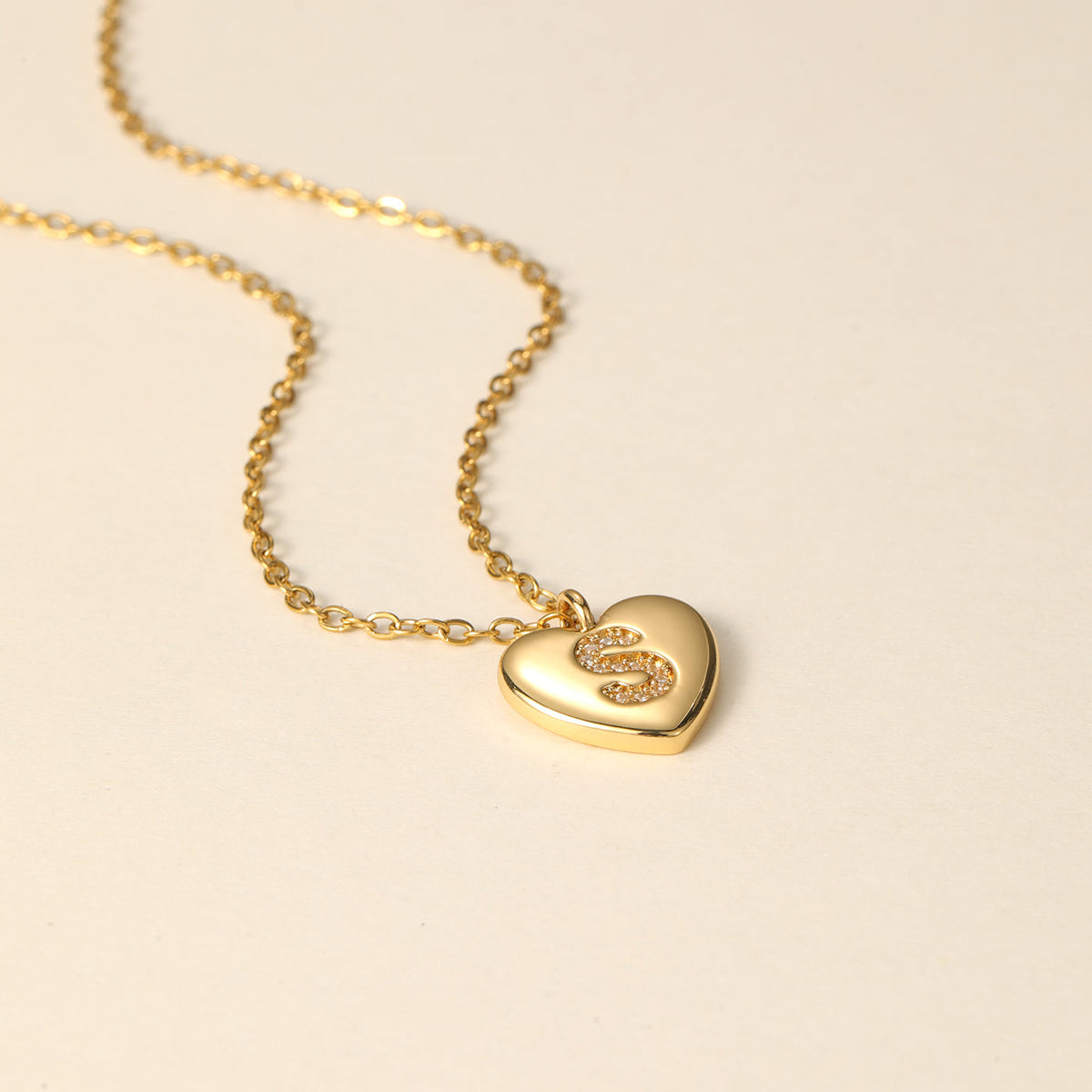 Kids Heart Initial Pendant Necklace