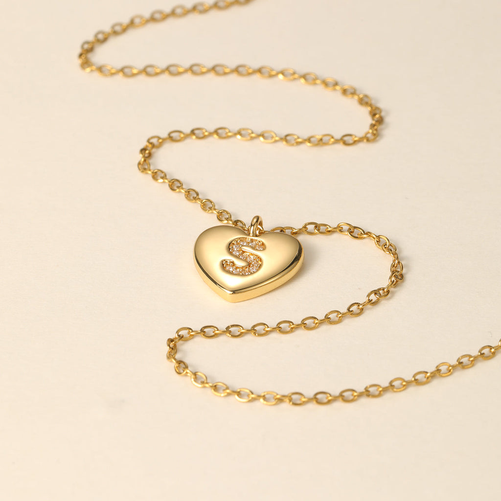 Heart Initial Pendant Necklace