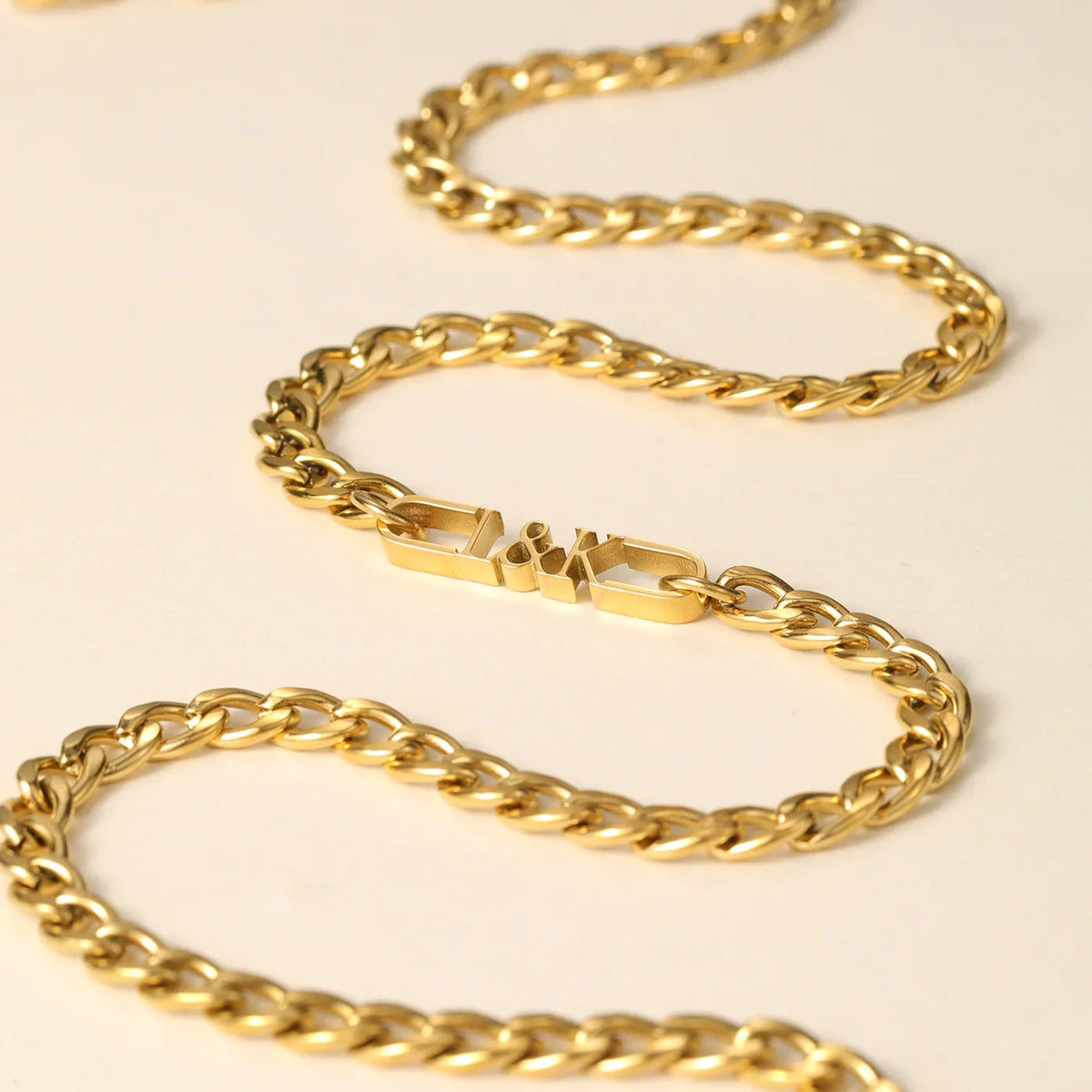 Mens Initial Tag Necklace w/ Cuban Chain