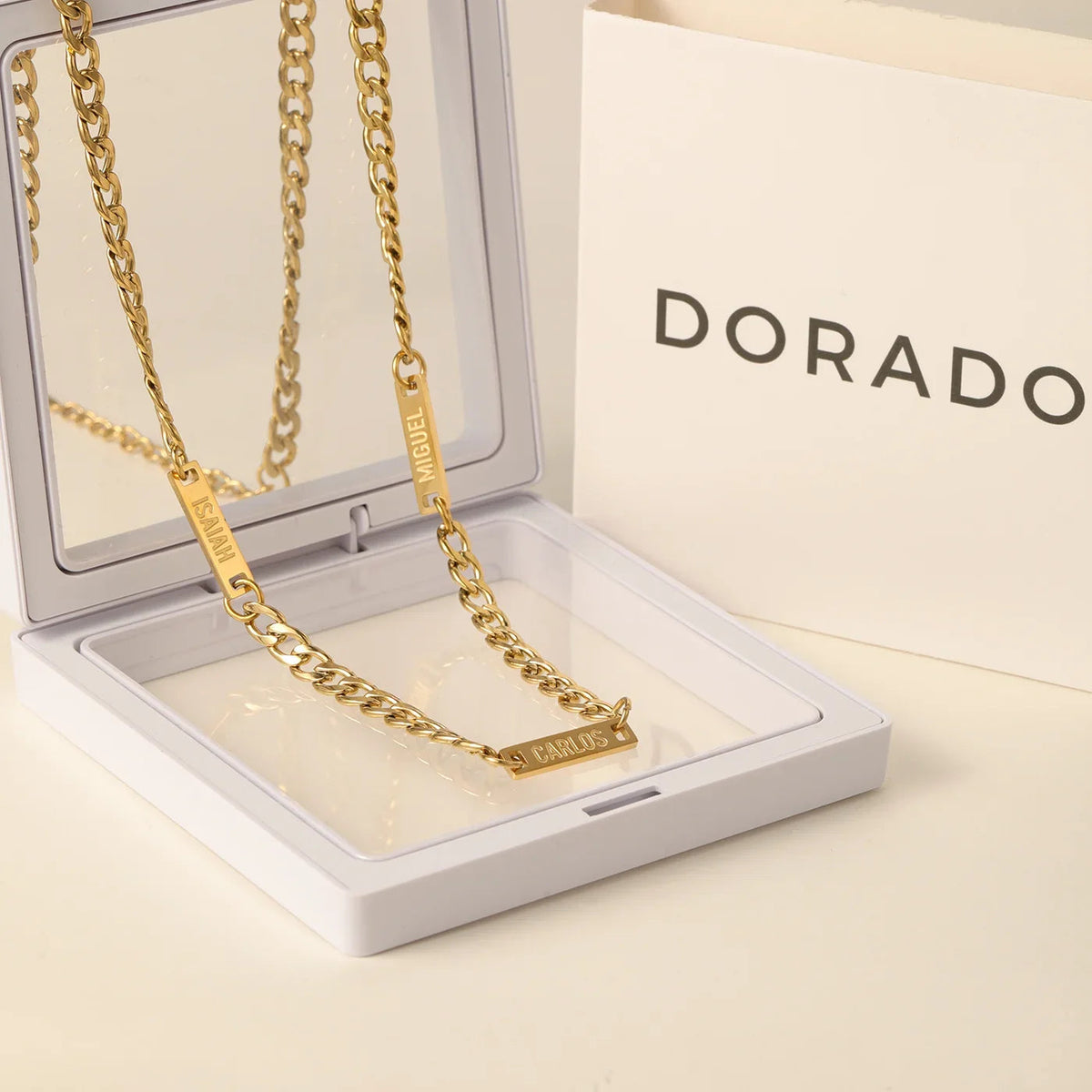 Mens Multi Name Necklace w/ Cuban Chain