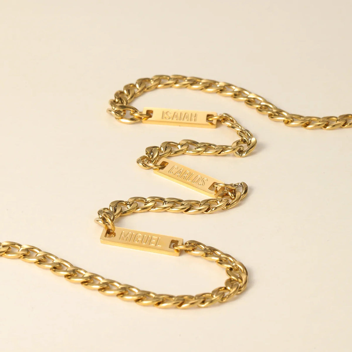 Mens Multi Name Necklace w/ Cuban Chain