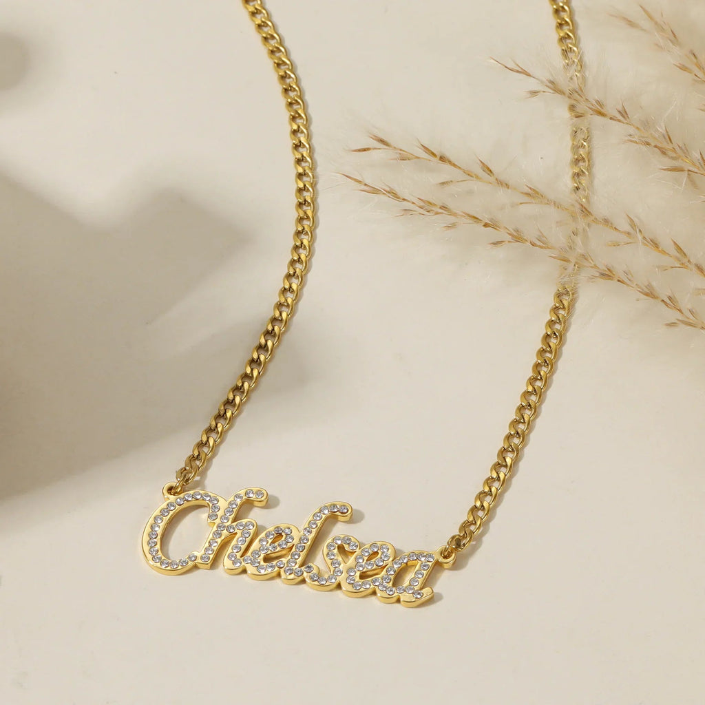 Iced Name Necklace w/ Cuban Chain