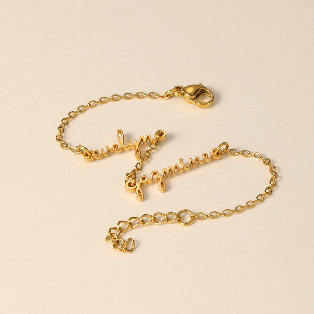 Script Two Name Bracelet