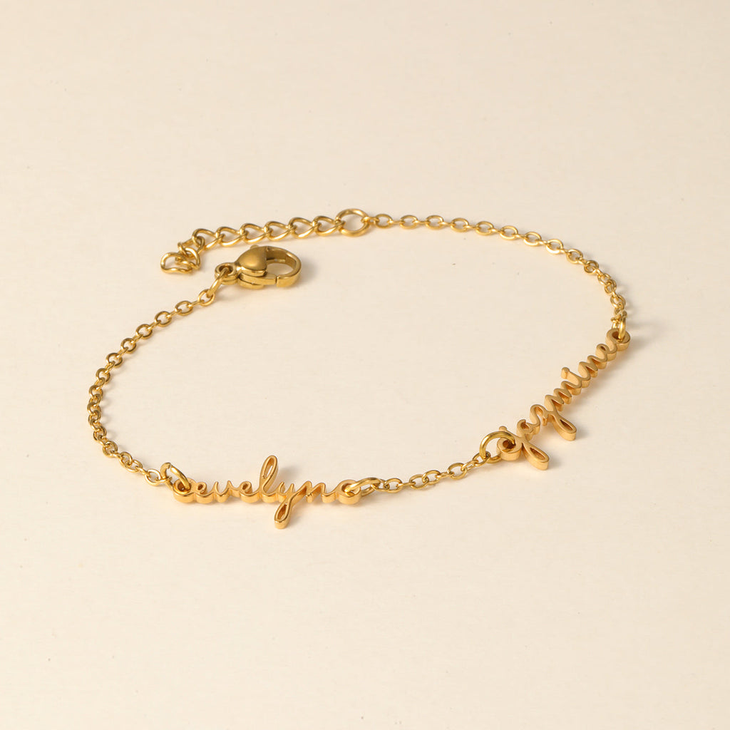 Script Two Name Bracelet