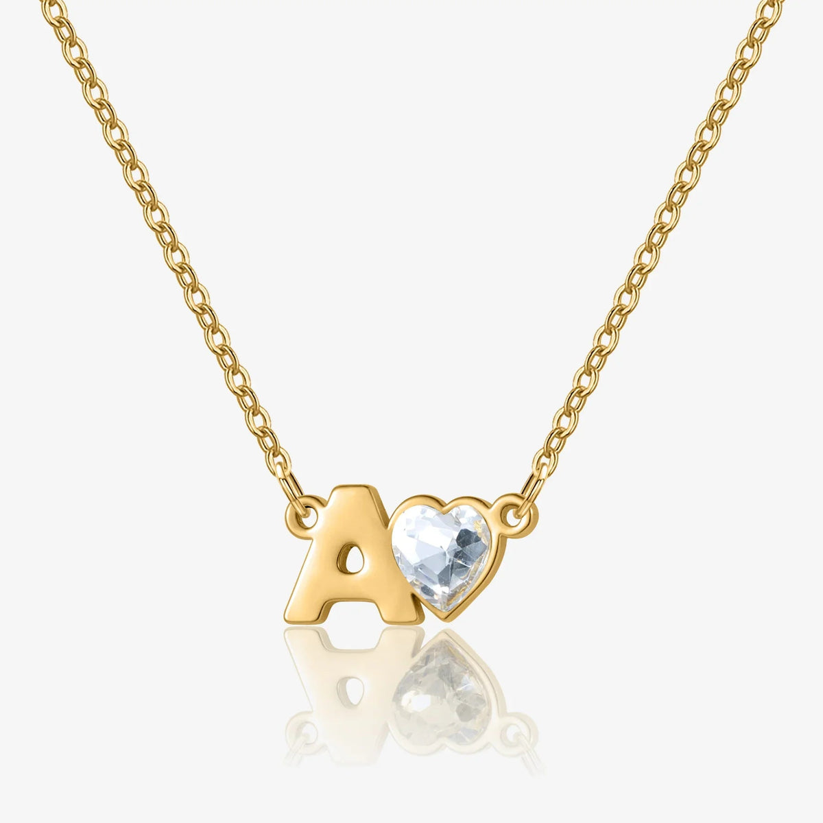 Initial Heart Birthstone Necklace