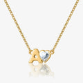Kids Initial Heart Birthstone Necklace