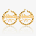 Heart Twist Name Hoop Earrings