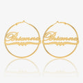 Classic Heart Name Hoop Earrings