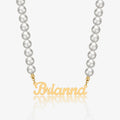 Custom Name Necklace w/ Pearl Chain