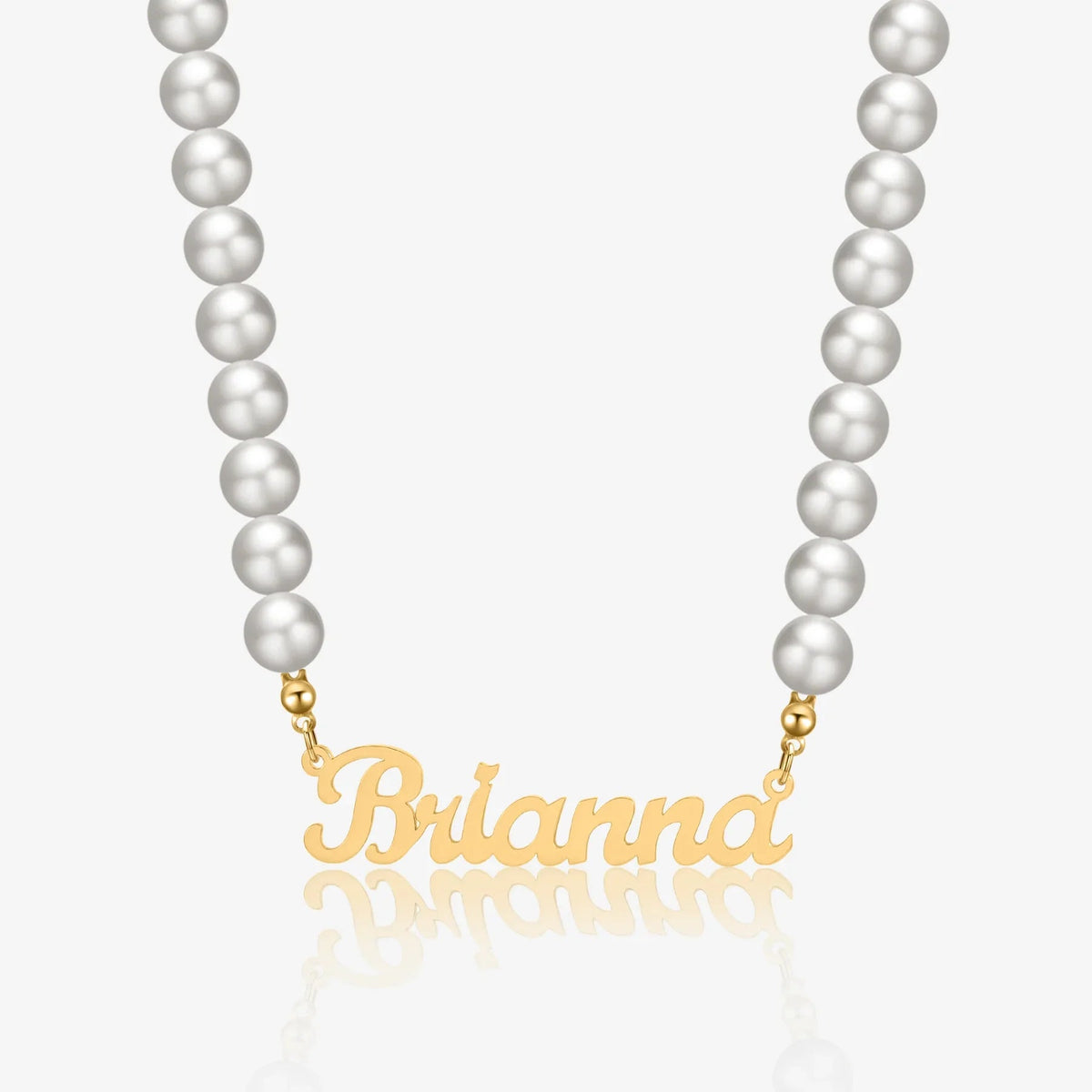 Custom Name Necklace w/ Pearl Chain