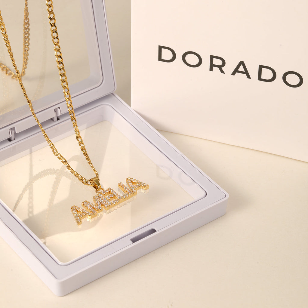 Iced Arial Name Chain