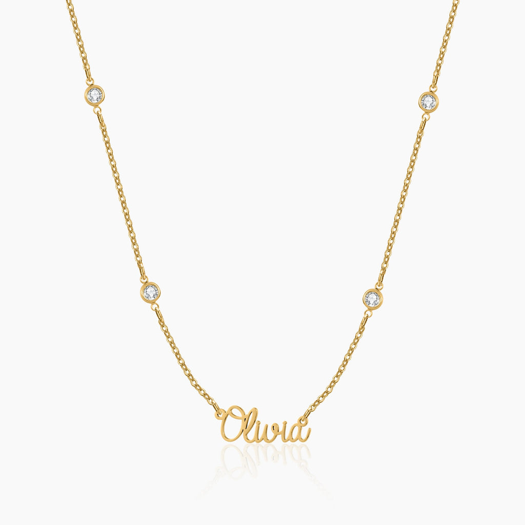 Kids Crystals Name Necklace