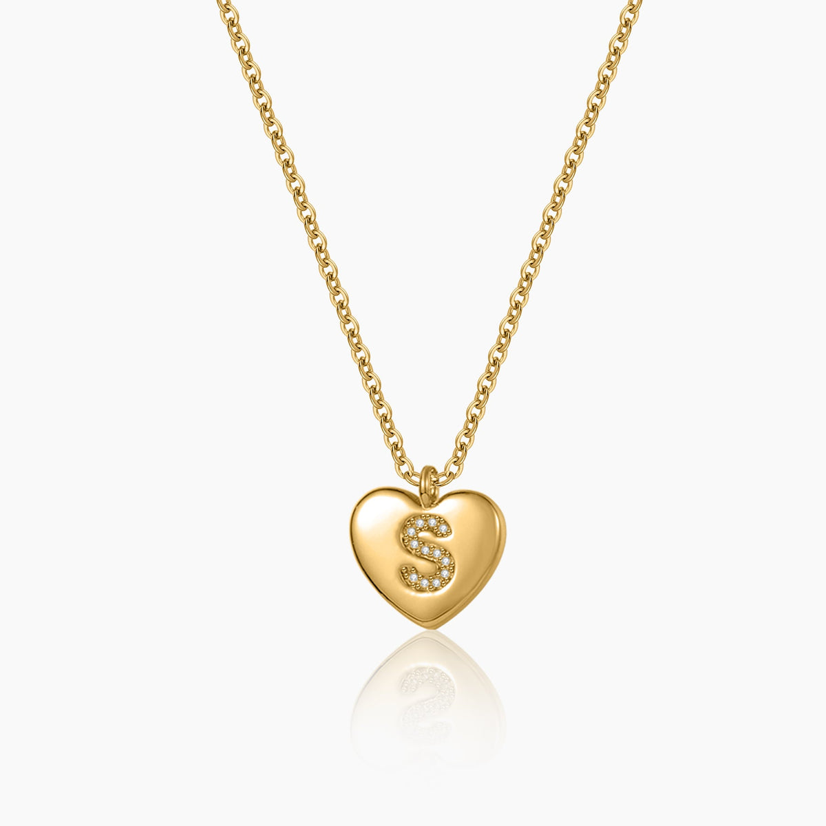 Kids Heart Initial Pendant Necklace