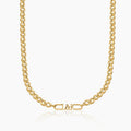 Mens Initial Tag Necklace w/ Cuban Chain