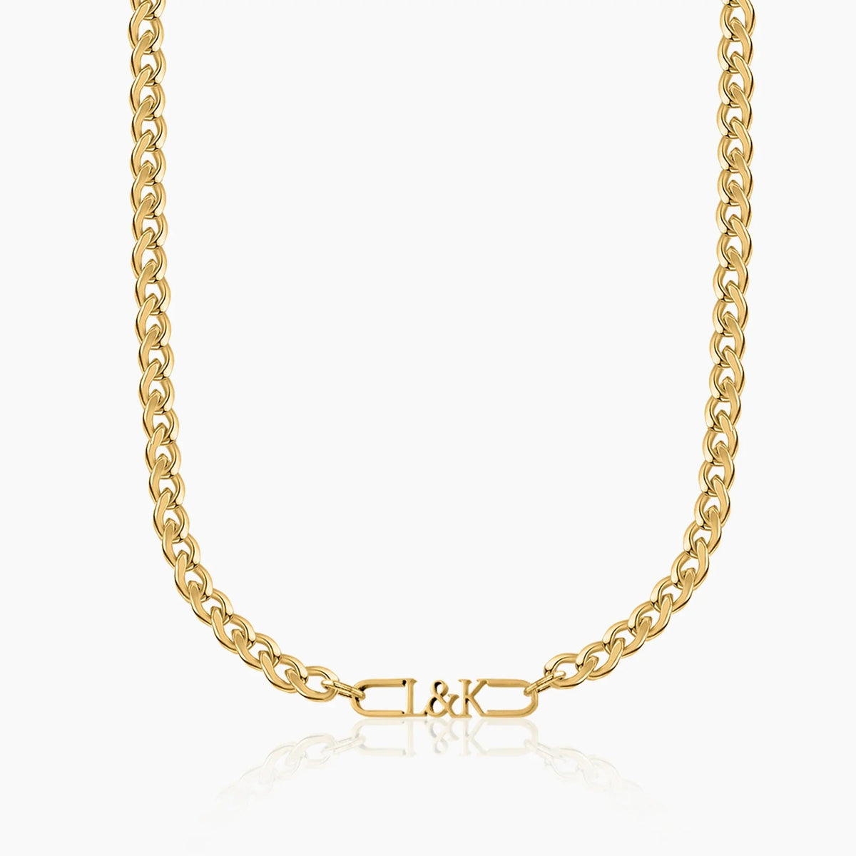 Mens Initial Tag Necklace w/ Cuban Chain