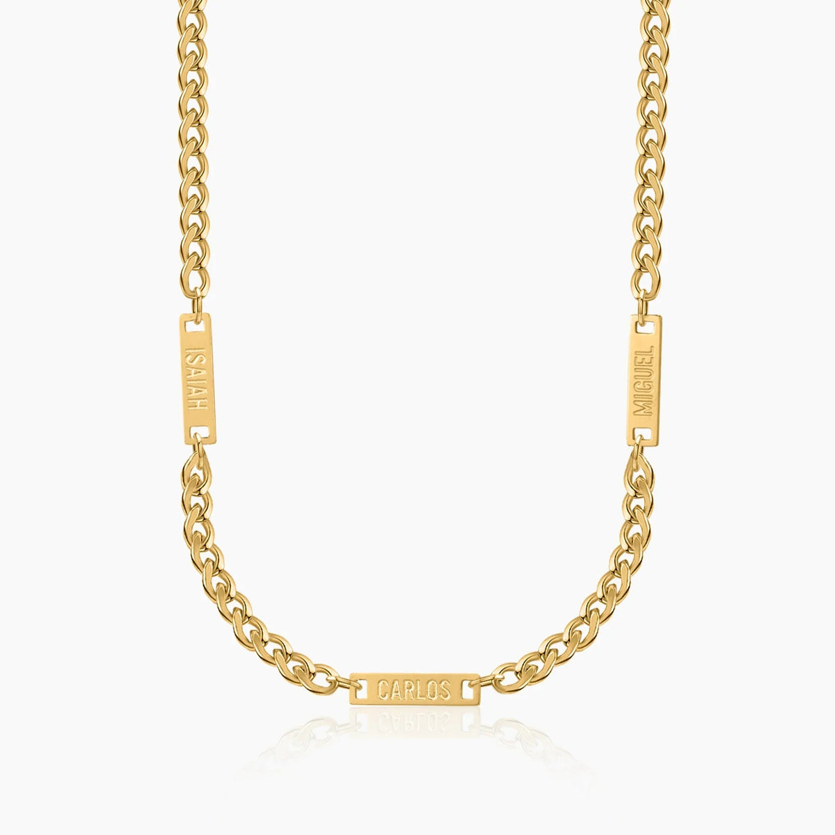 Mens Multi Name Necklace w/ Cuban Chain