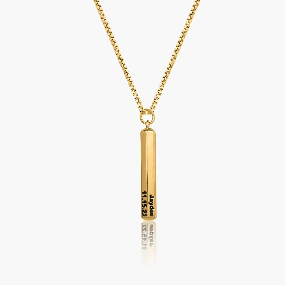 Mens 3D Hexagon Name Pendant