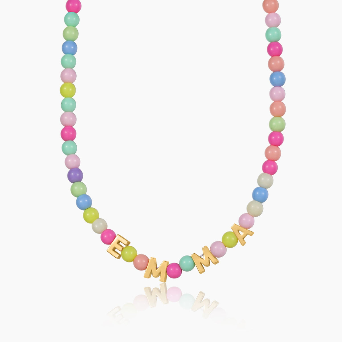 Kids Colorful Beaded Name Necklace