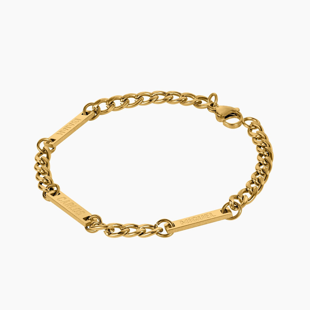 Mens Multi Name Bracelet w/ Cuban