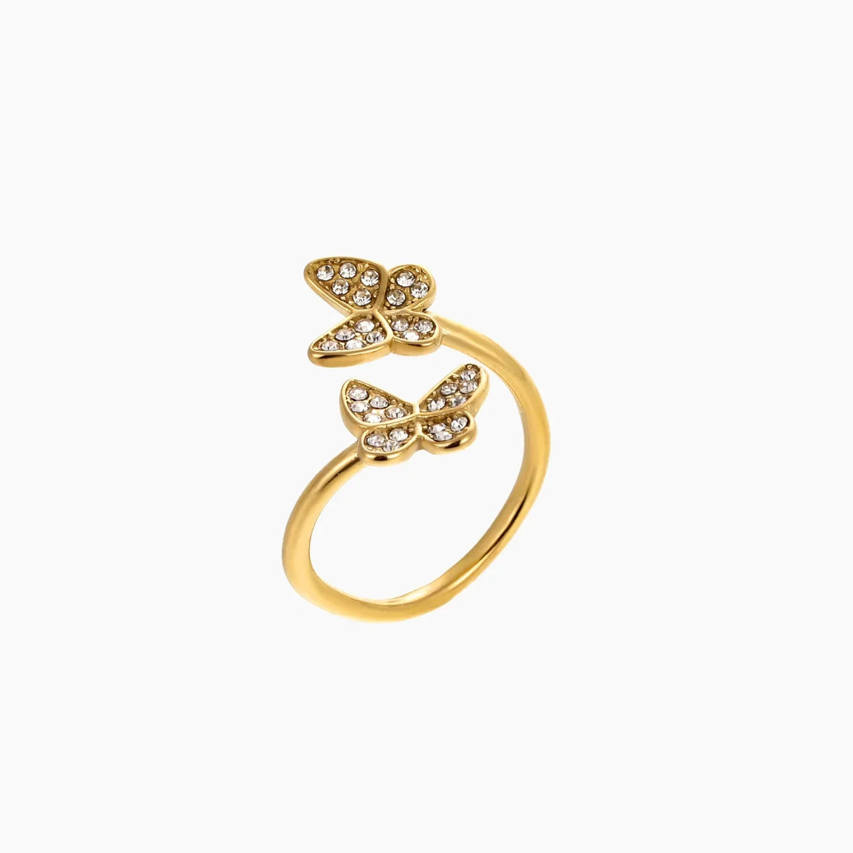 Open Iced Butterfly Ring