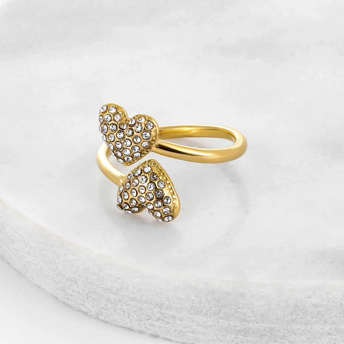 Open Iced Heart Ring