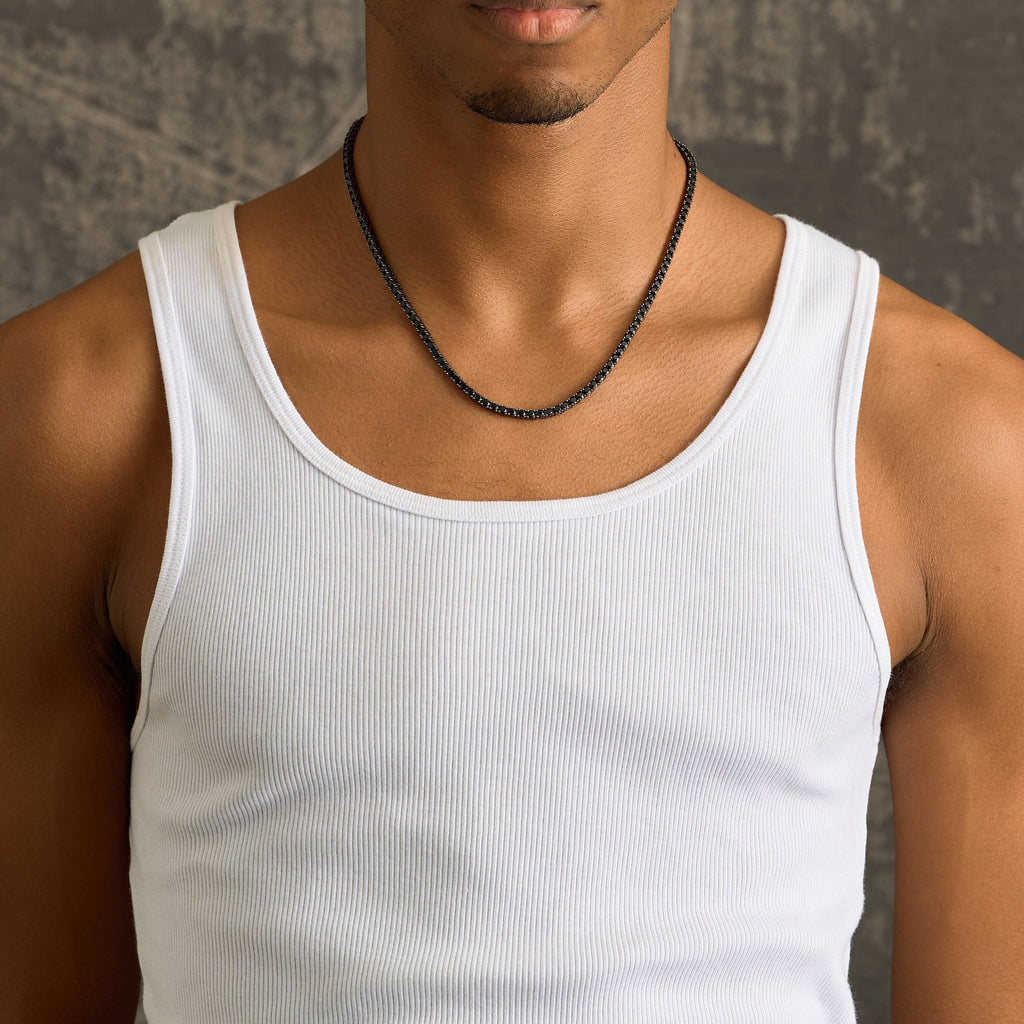 Black Diamond Tennis Chain in Black - 3mm