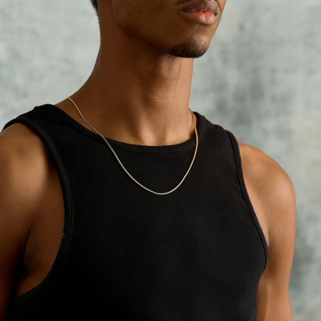 Micro Box Chain in Yellow Gold - 1.5mm