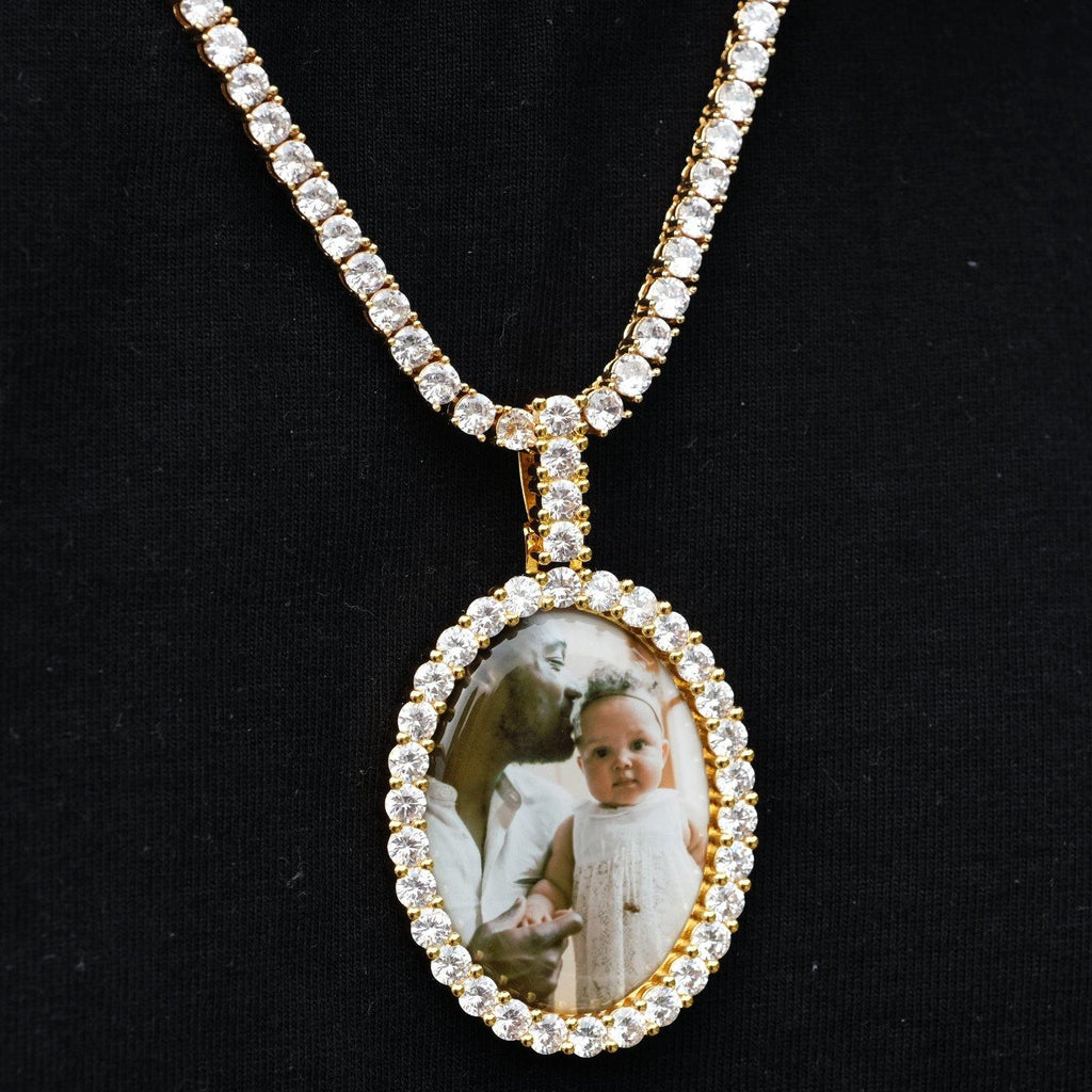 Large 3D Oval Custom Picture Pendant