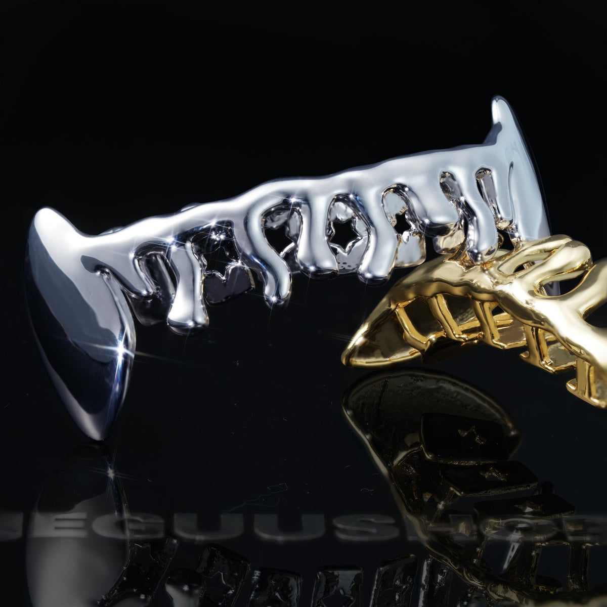 Tip Teeth Water Droplets Grillz Bar Gold-Plated Edition