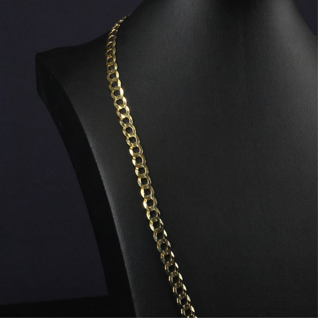 Solid Gold Italian Curb Link Chain - 6mm