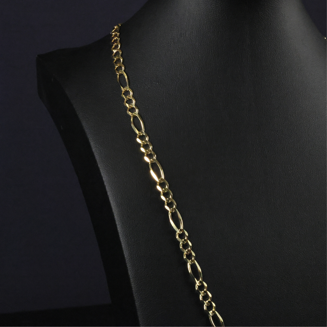 Solid Gold Figaro Chain - 5mm