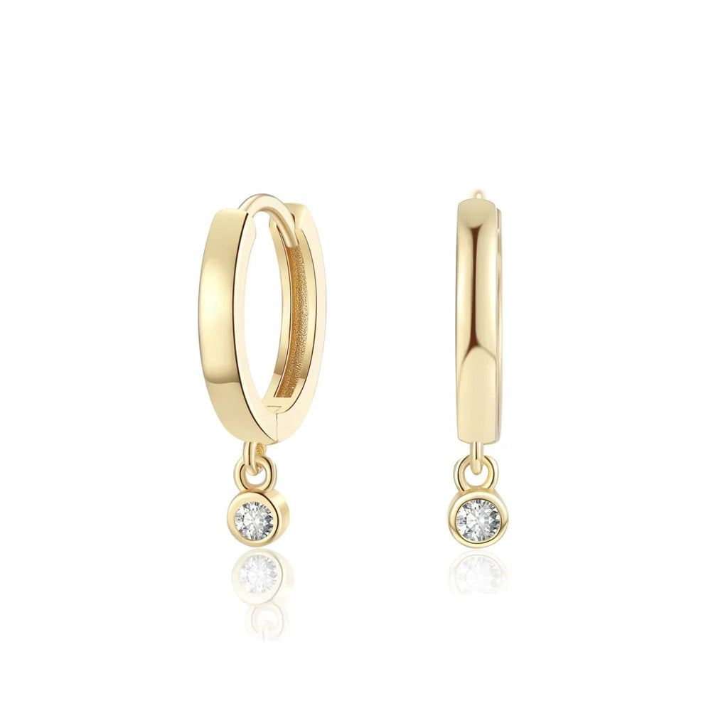 Moissanite Drop Huggie Earrings