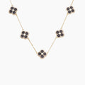 Iced Black Ventura Clover Necklace