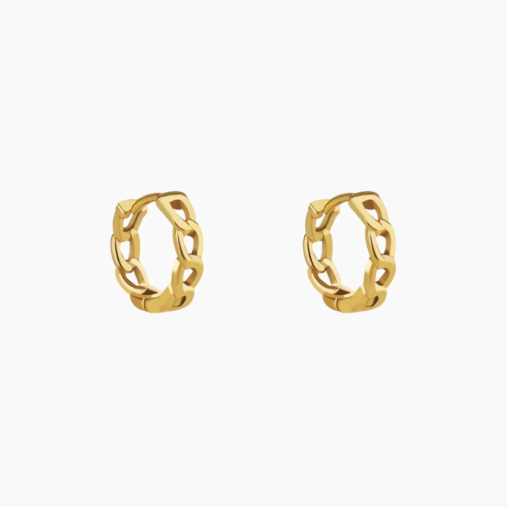 Cuban Link Huggie Earrings