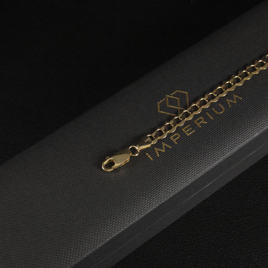 Solid Gold Italian Curb Link Bracelet - 6mm