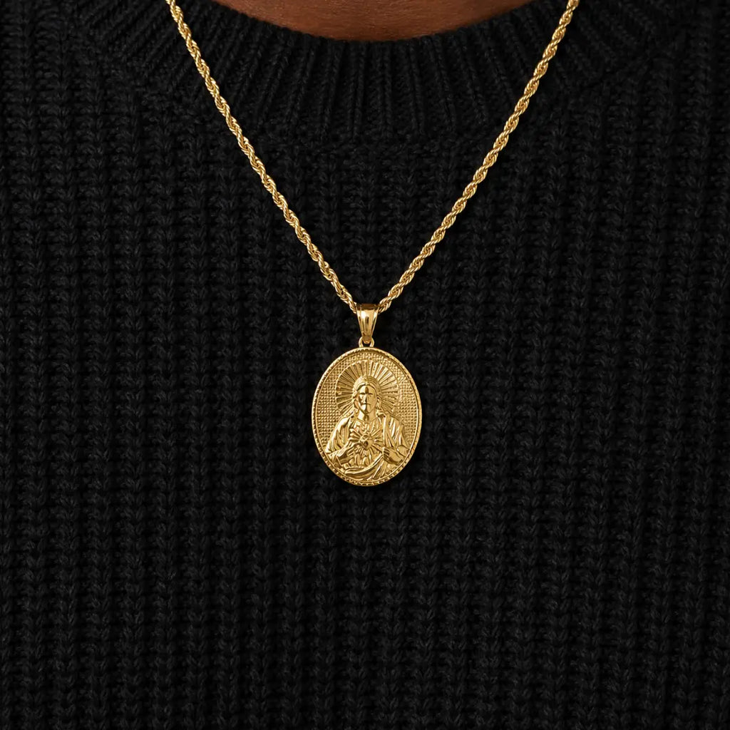 Jesus Sacred Heart Pendant (Gold)