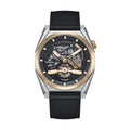 Amadeus Semi-Skeleton Leather-Band Watch
