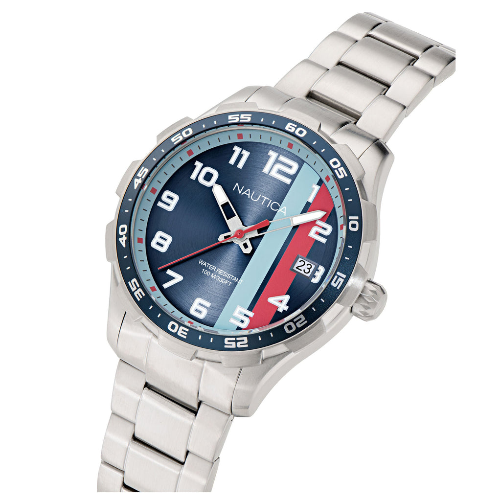 Nautica Nst Small 3-Hand Recycled Stainless Steel Watch