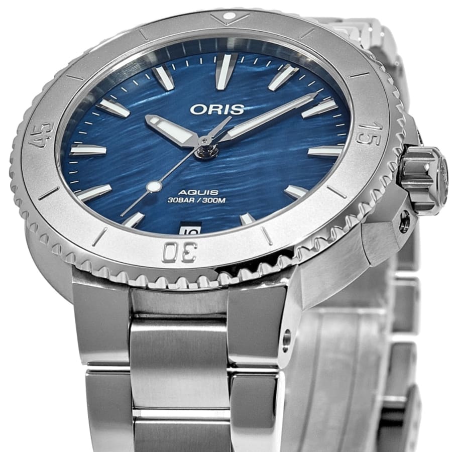 Oris Aquis Date Blue Mother of Pearl Dial Steel Women's Watch 01 733 7770 4155-07 8 18 05P