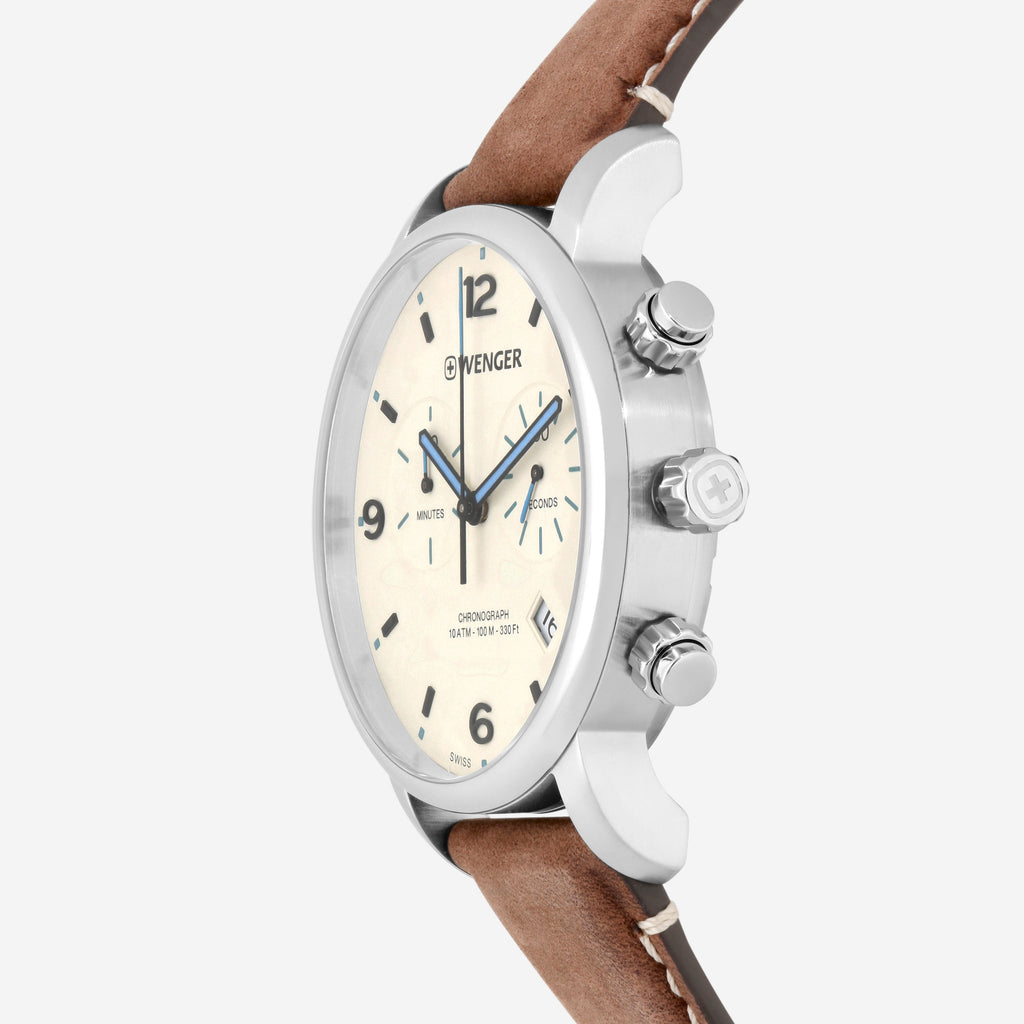 Wenger Swiss Army Men's 01.1743.111 Urban Metro Chronograph Beige Dial Watch 44 mm