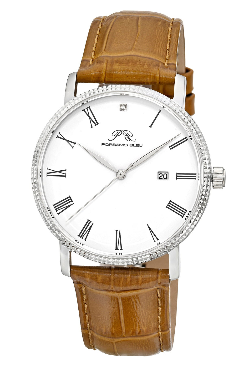 Porsamo Bleu Men's Veritas 1 Genuine Leather Band Watch 1361CVEL