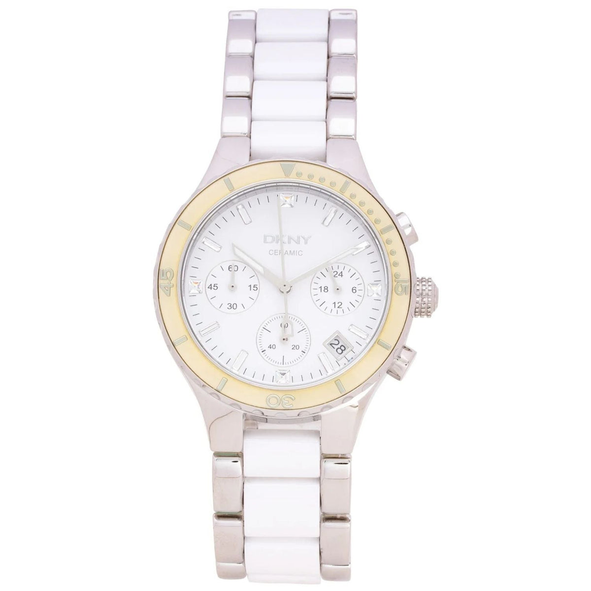 DKNY Women's Chronograph White Dial White Round 38mm