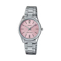 Casio Women’s Pink Dial Analog Watch with Stainless Steel Bracelet - LTP-V005D-4BUDF