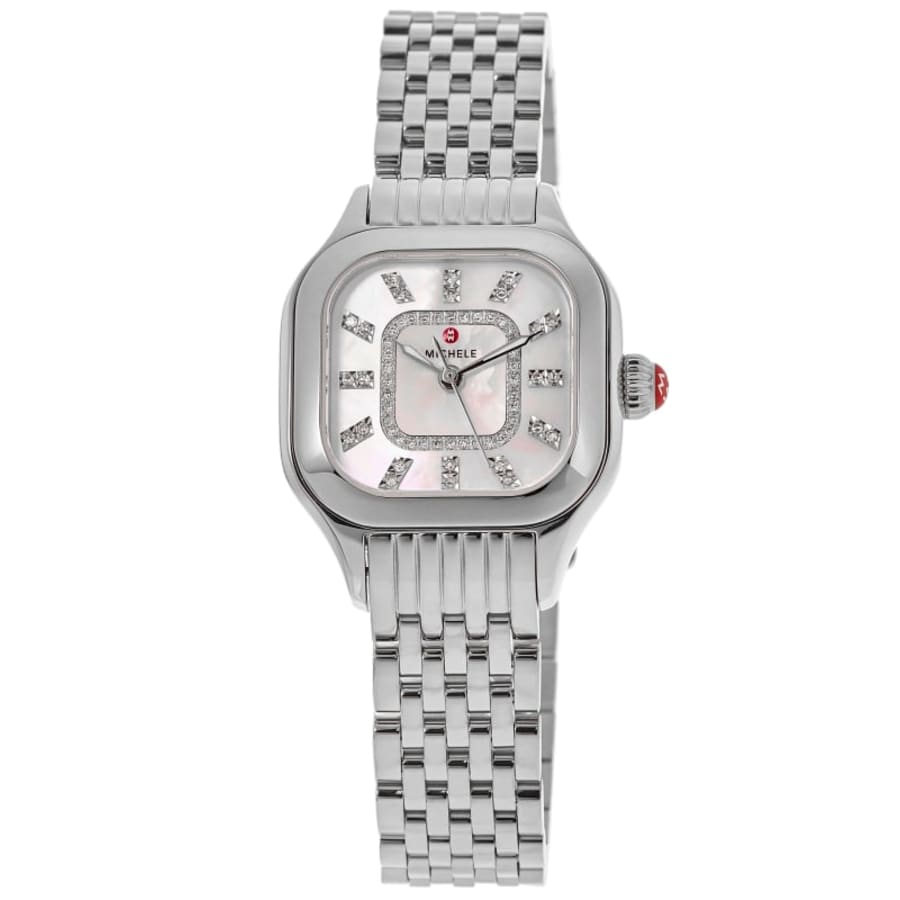 Michele Meggie Diamond Mother of Pearl Dial Steel Women's Watch MWW33B000008