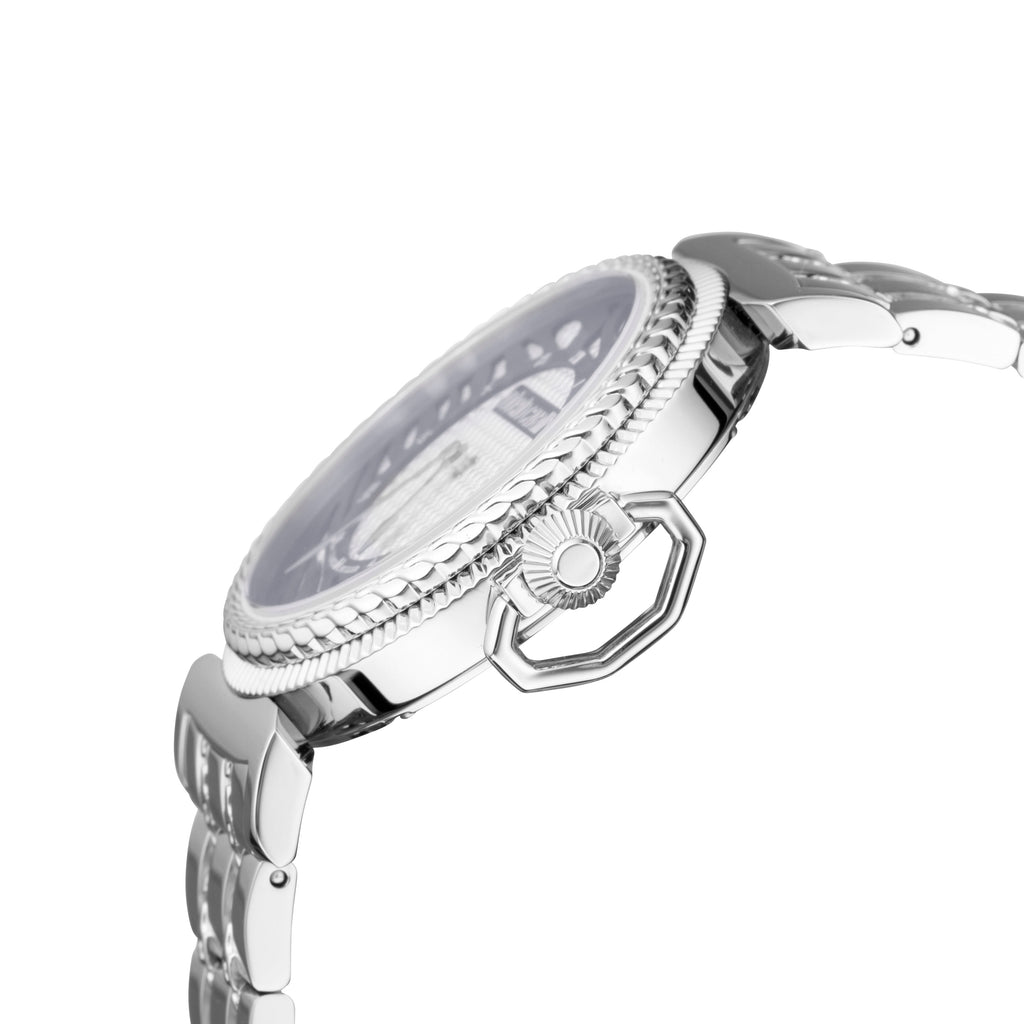 Roberto Cavalli: Womens silver dial stainless steel watch