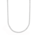Moissanite Tennis Chain in White Gold Vermeil- 3mm