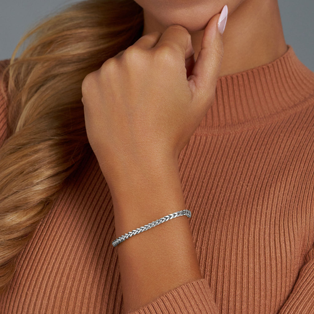 Women's Franco Bracelet (Silver) - 3mm